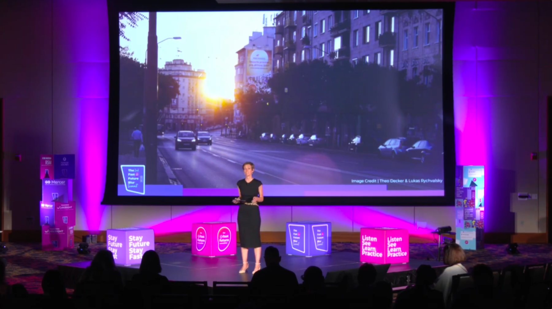 Jessica Robinson on stage at the Fast Future Blur Summit